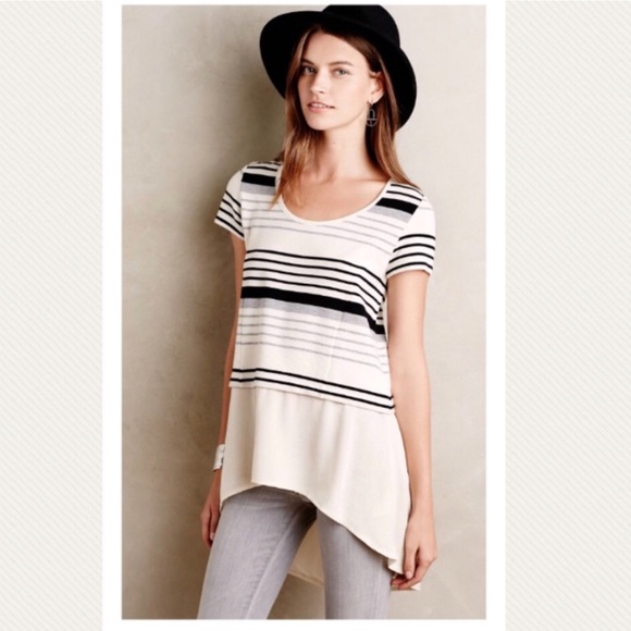Anthropologie Deletta Gradient Stripe Tee Size S - Picture 4 of 4